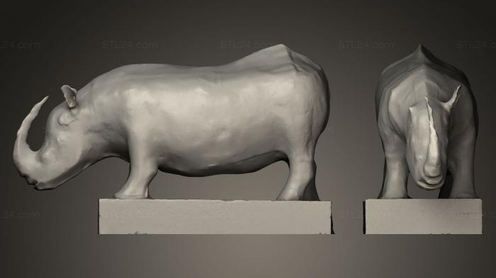Статуэтки животных (Риносер, STKJ_0102) 3D модель для ЧПУ станка